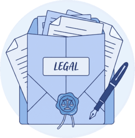 Legal document delivery illustration
