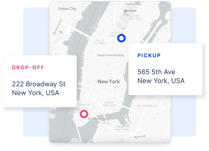 Same day delivery map