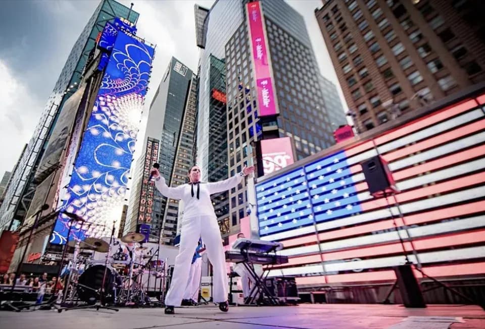 Photo of a man in Time Square